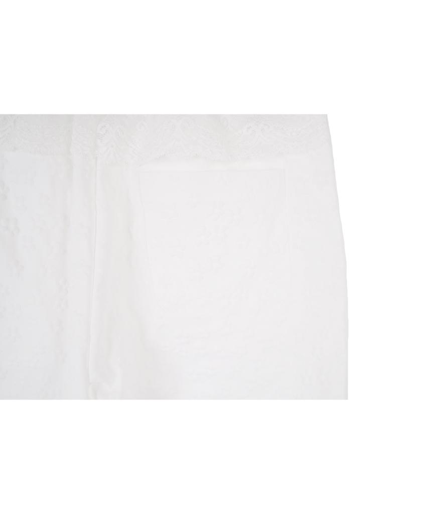 HIGH SCHOOL DISCO Flower Embossed Lace Pants_Ivory