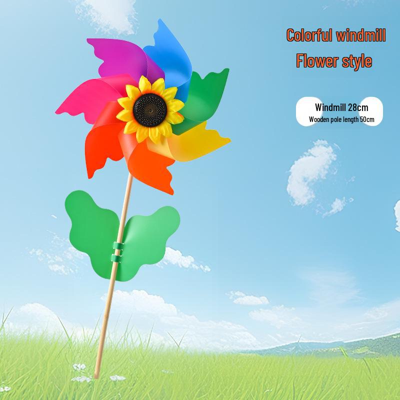 Large Transparent PVC Rotating Windmill - DIY Handmade for Children Outdoor Decoration