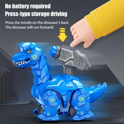 Drücken Sie mechanisches Dinosaurier-Auto-Spielzeug Push Go Inertial Drive Pull Back pädagogische Kinder Cartoon Dino Truck Fahrzeug Spielzeug Kleinkind Jungen Mädchen