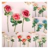 3Pcs Artificial Rose Flower Single Stem Fake Rose For Proposal Wedding Bouquet Home Party Table Centerpiece Decoration