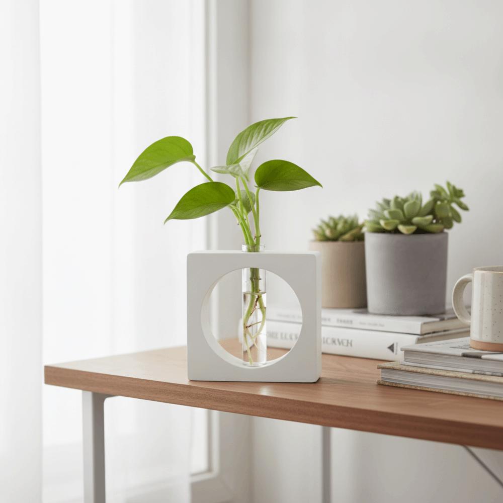 Geometric Shape Aroma Diffuser Bottle Modern Hydroponic Flower Pot Flameless Aroma Desktop Decor