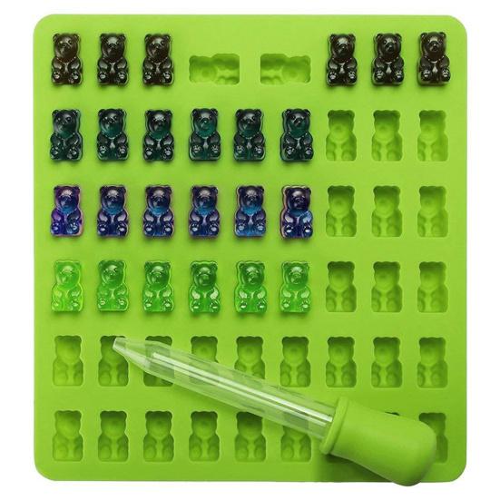 HKNMTT Set Stampi In Silicone Per Caramelle A Forma Di Orsetto Gommoso – 18 Forme, 327 Cavità, Con Contagocce E Scatola, Antiaderente, Sicuro Per Cibo