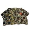 Summer Silk Thin Men's Mulberry Silk Short Sleeve Shirts Stock Old Goods Color Retro Hong Kong Style Baroque Oil Painting Shirts