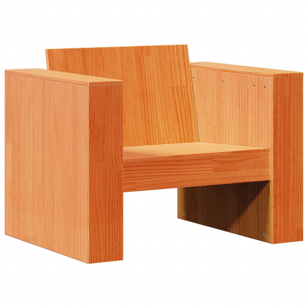 Garden Chair Wax Brown 79 X 60 X 62 Cm Solid Pine Wood
