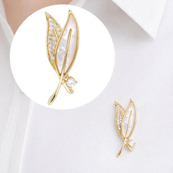 Lapel Brooch for Women, Plant Shape Metal Pin with High-Shine Cubic Zirconia Inlay, Tulip Brooch Pin for Shirts Scarves Accessories