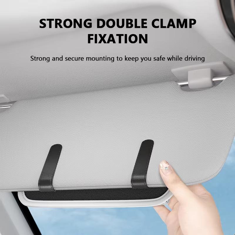 Car Glasses Box PU Leather Portable Car Sunglasses Holder Car Driving Glasses Holder Eyeglass Case Sun Visor Car Lenses Holder