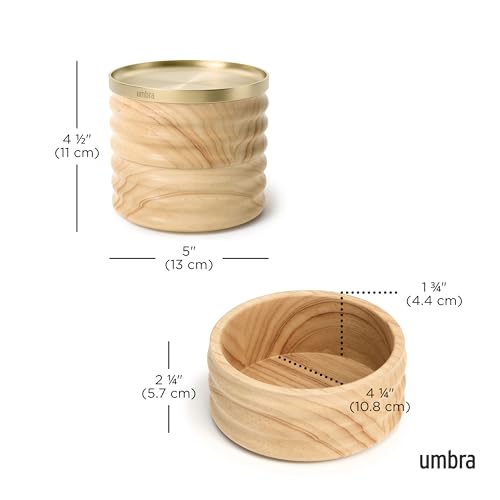 Caixa de Madeira Oficial Umbra Tesora, Armazenamento de Acessórios Natural
