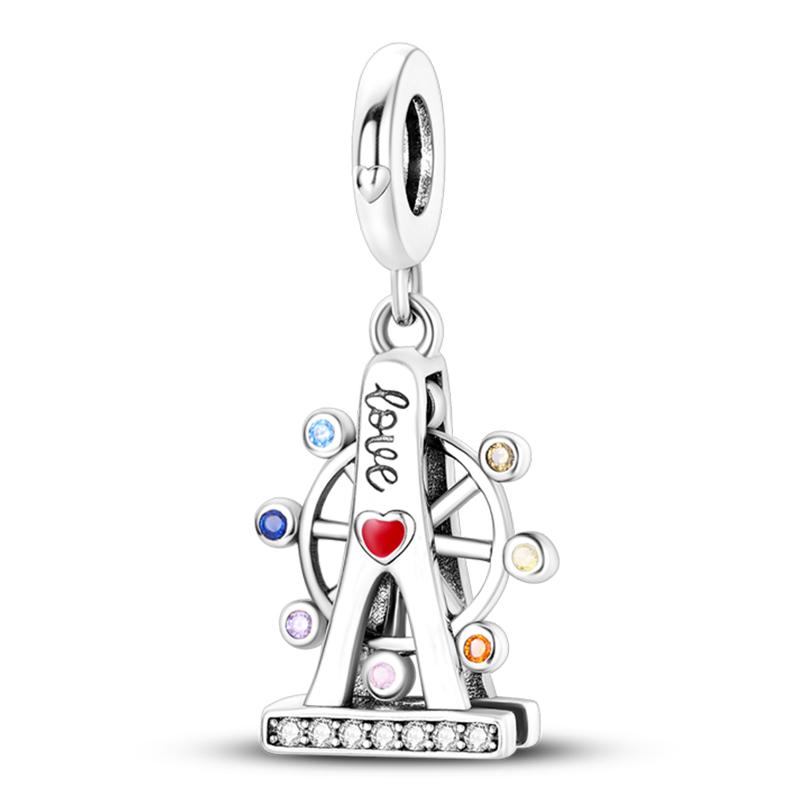 925 Silver Color Fashion High Heels Lipstick Camera Charms Bead Fit 3mm 925 Bracelets DIY Mother's Day Jewelry Gift