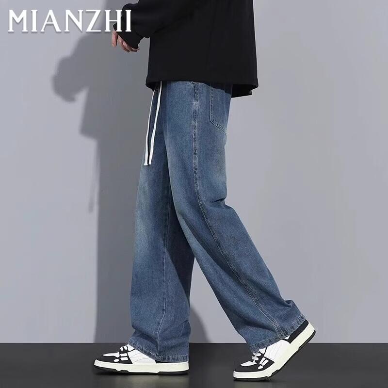 Men s Loose Straight-Leg Denim Jeans 3XL