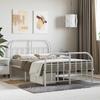 Vidaxl Metal Bed Frame with Headboard and Footboard, White, 120X200 Cm