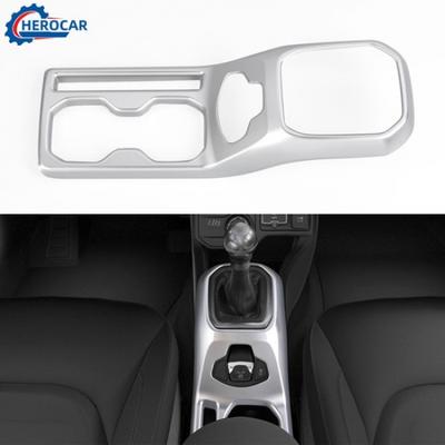 Silver Gear Shift Panel Cup Holder Cover Trim Bezel Frame Deco For Jeep Renegade