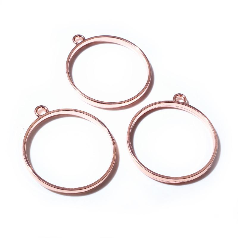 

10pcs 34x29.5mm Round Geometric Hollow Zinc Alloy Metal Frame Bezel Epoxy Resin Pendant Tray For DIY Jewelry Making Accessories розового золота