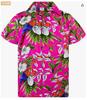Summer Men's Beach Shirt Printed Hawaiian Short Sleeve Flower Shirt Boys
