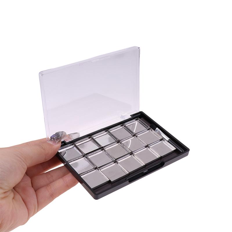 1 Stück leere magnetische Kosmetikpalette Lidschatten Rouge DIY Make-up-Box mit 15 Fächern Eisenplatte und Pinsel