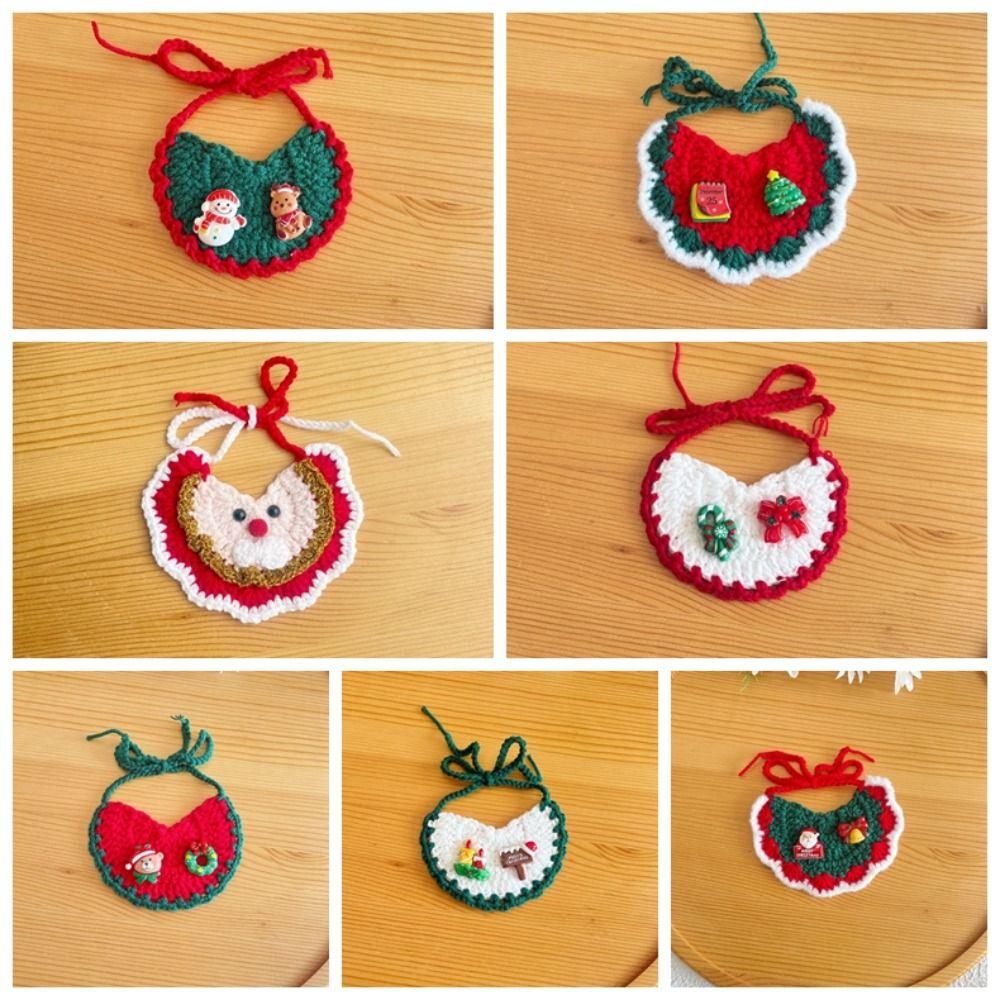 Santa Badge Pet Santa Scarf Crochet Pattern .Knit Kitten Bandana Christmas Cat Bib Cat Lovers