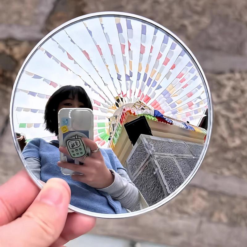 Decorative Mirror Round Convex Mirror Portable Makeup Mirror Handheld Photo Prop Mirrors Wide Angle Photography Mirror