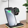 E6 4-in-1 15W Wireless Charger Phone Watch Earphone Charging Stand Night Light