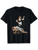 S Black Vintage Marionette Puppet & String Art Print TShirt Relaxed Fit Crew Neck Casual Non AllSeason Top for Beach Camping Travel & Daily Wear Iconi