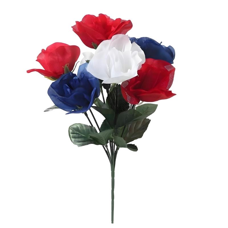 Independence Day Flower Arrangement Realistic Artificial Plastic Flower For July 4th Holiday Party Table Centerpiecess
