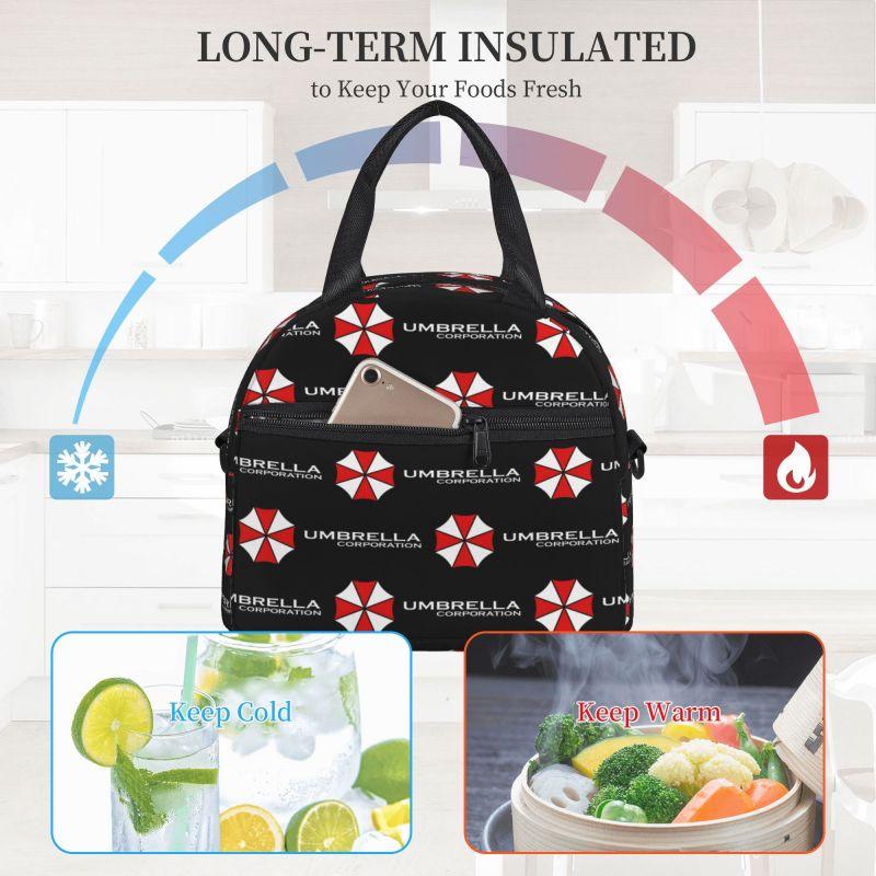 Umbrella Corporation Insulated Lunch Bag Unisex Reusable Lightweight Bento Tote Cooler Thermal Lunch Box with Adjustable Strap