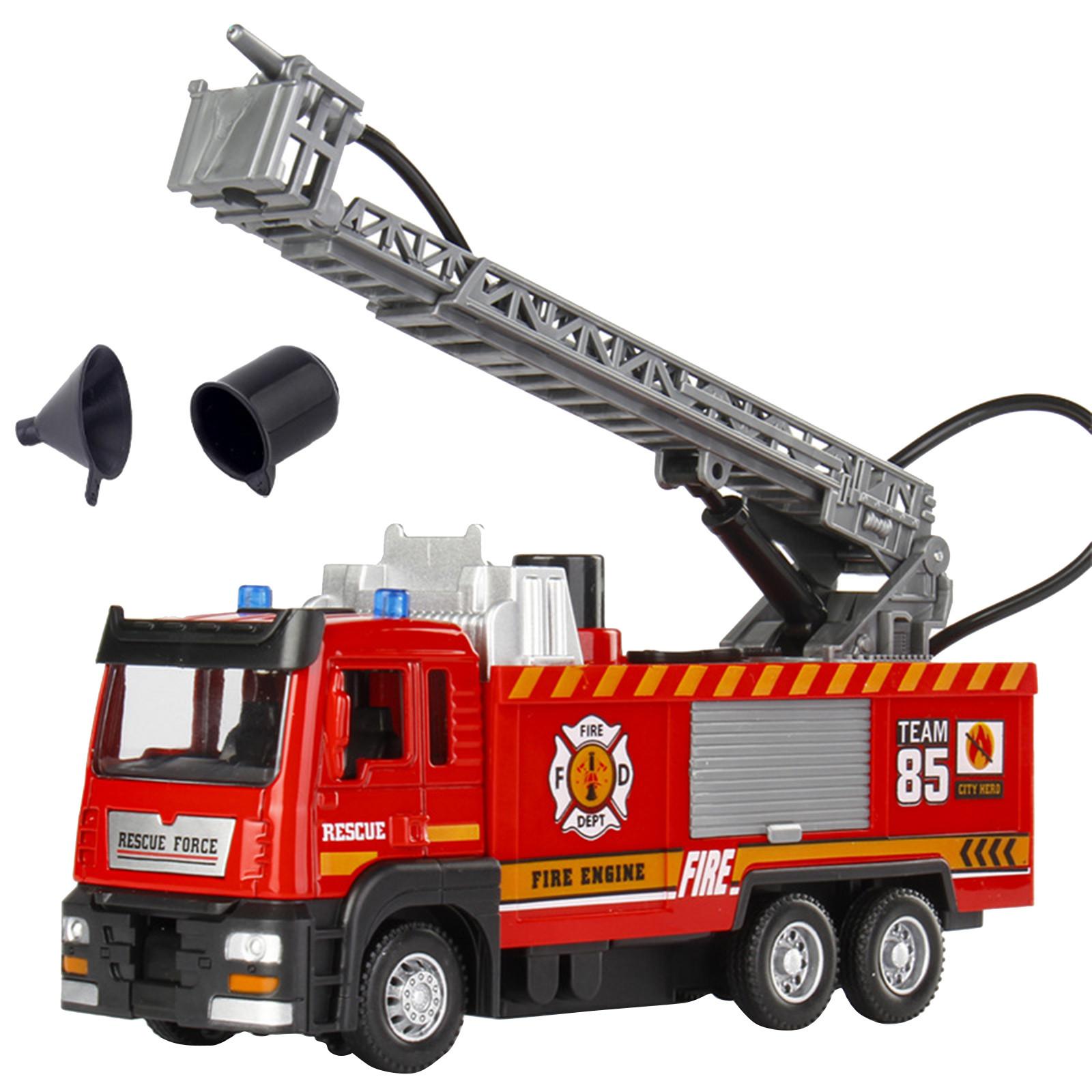 

Имитация звука и света игрушечной модели автомобиля из сплава для детей, чтобы нажимать и разбрызгивать воду, пожарная лестница, резервуар для воды One Size красный