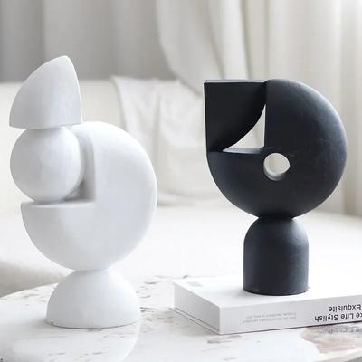 Escultura Geométrica Nórdica Artesanía de Resina, Entrada de Sala de Estar Mueble de TV, Mesa Escaparate de Tienda, Accesorios de Decoración para el Hogar