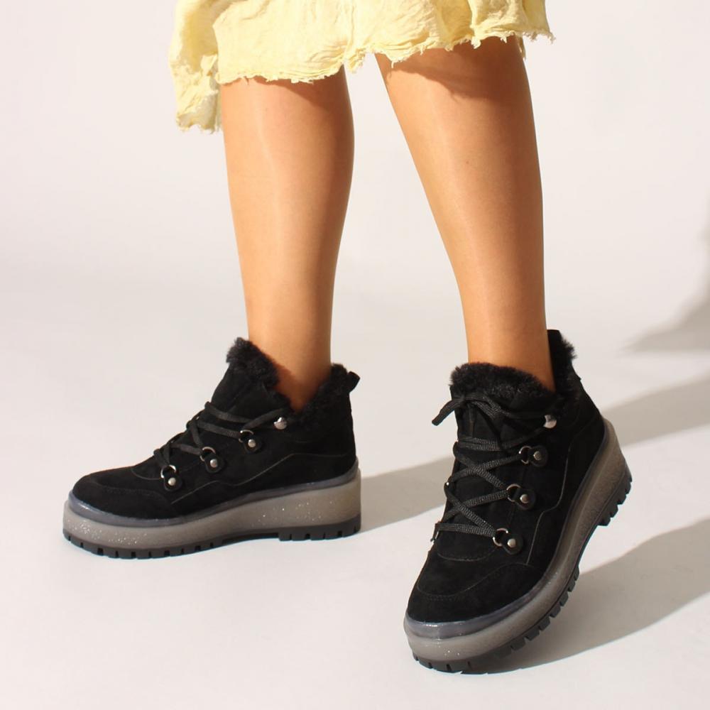 

Черные замшевые женские ботинки и ботильоны 40 чёрный