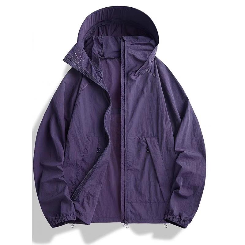 Unisex Lockere Passform UV-Schutz Windjacke Sommer Outdoor Mode Dünne Jacke Atmungsaktiv Schnelltrocknend Anti-UV Nylon Klettern