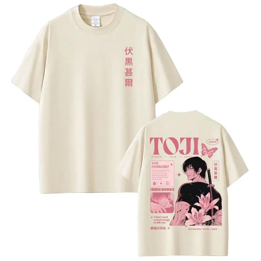 2026 Anime Jujutsu Kaisen Fushiguro Toji T Shirts Men Women Trendy Hip Hop Streetwear Oversized T-shirt Short Sleeve Casual Clothing