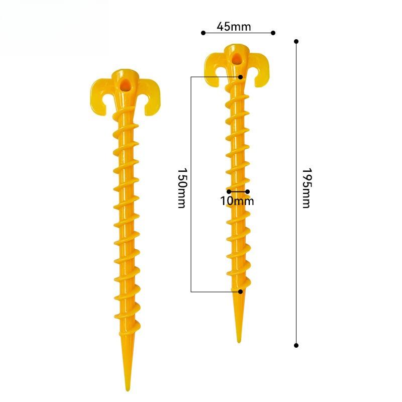 195mm Plastic Spiral Tent Stakes, PP Nylon ABS Screw Ground Pegs