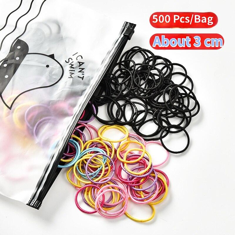 500pcs Banda Elástica Para Niños Banda Para El Cabello De El 500pcs Banda Elástica Para Niños Banda Para El Cabello De El