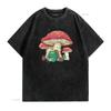 Frog And Mushroom House Toad Knitting Cute Raglan Baseball T Shirt Black 3X Large Vintage Washed Homme Slightly Soft Versatile