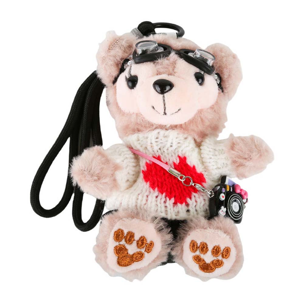 Bag Pendant Pilot Bear Keychain Stuffed Animal Plush Bear Dolls Decoration