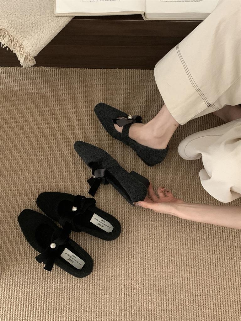 French Mary Jane Shoes Flat Black Shoes Autumn and Winter Retro Late Evening Wind Single Shoes Ladyshoes Soft-soled Women's Shoes