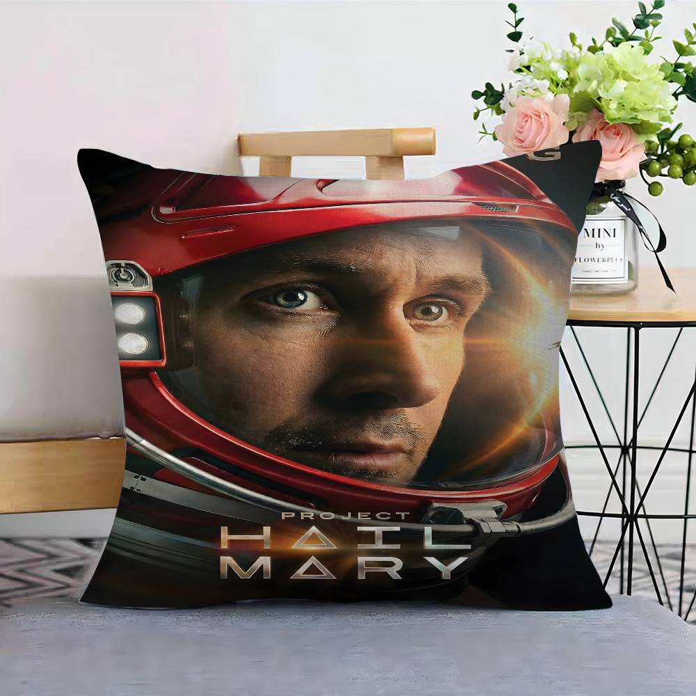 Ryan Gosling Movie Project Hail Mary  Pillow Covers Sofa Decorative Home Doublesided Printing Short Plush Cushion Cover
