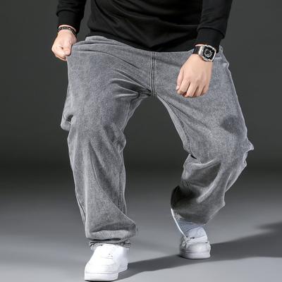 Großes Bein, weites Bein, Herren-Jeans, gerade, lockere Hose, gerade, Übergröße
