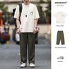 Men's Plus Size Summer Loose Fit Japanese Trend Waffle T-Shirt