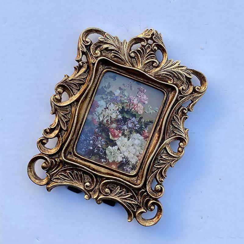 1 Peça Porta-Retrato Estilo Retro Francês Resina Esculpida Porta-Retrato de Casamento Decoração para Pendurar na Parede Decoração de Casa