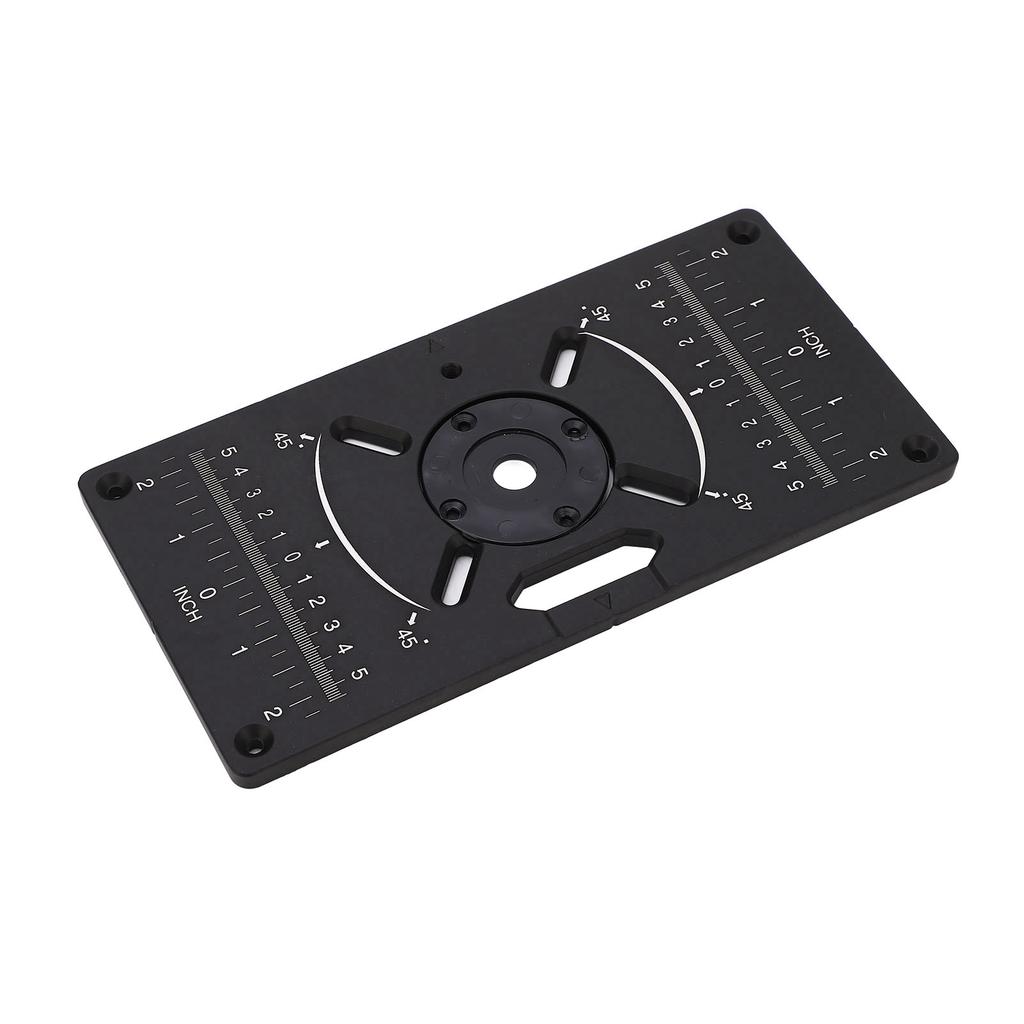 Router Plate Aluminum Alloy Router Table Insert Plate Trimming Machine Flip Board Black