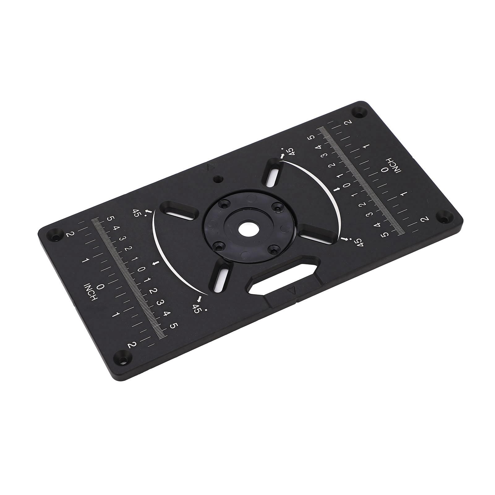 

Router Plate Aluminum Alloy Router Table Insert Plate Trimming Machine Flip Board Black
