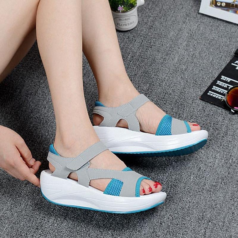 Sommerliche Freizeitschuhe Damen Sandalen Damen Neue Mode Zehenfrei Plateau Keilsandalen Damenschuhe sandalias mujer 2025 WSH3285