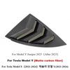 2PCS Car Rear Triangle Window Shutters Triangle Sunshade Modified for Tesla Model Y Louver Side Vent Trim Modified Accessories
