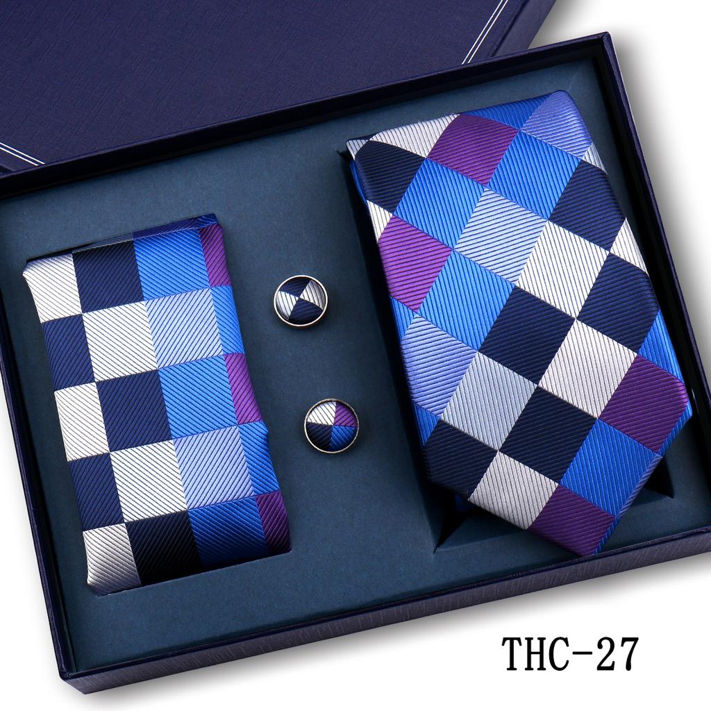 Men'S Business Tie Pocket Square Scarf Gift Box Set Formal Wedding Professional Shirt Trendy Tie Worker