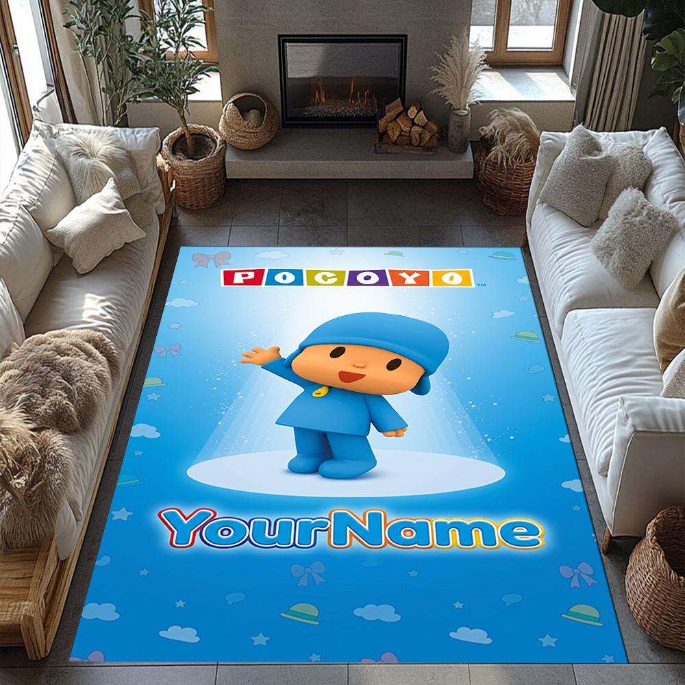 Pocoyo Customize Your Name Area Rug Design for Foyer Bedrooms Outdoor Decorate Room Antislip Carpet Office Home Decor