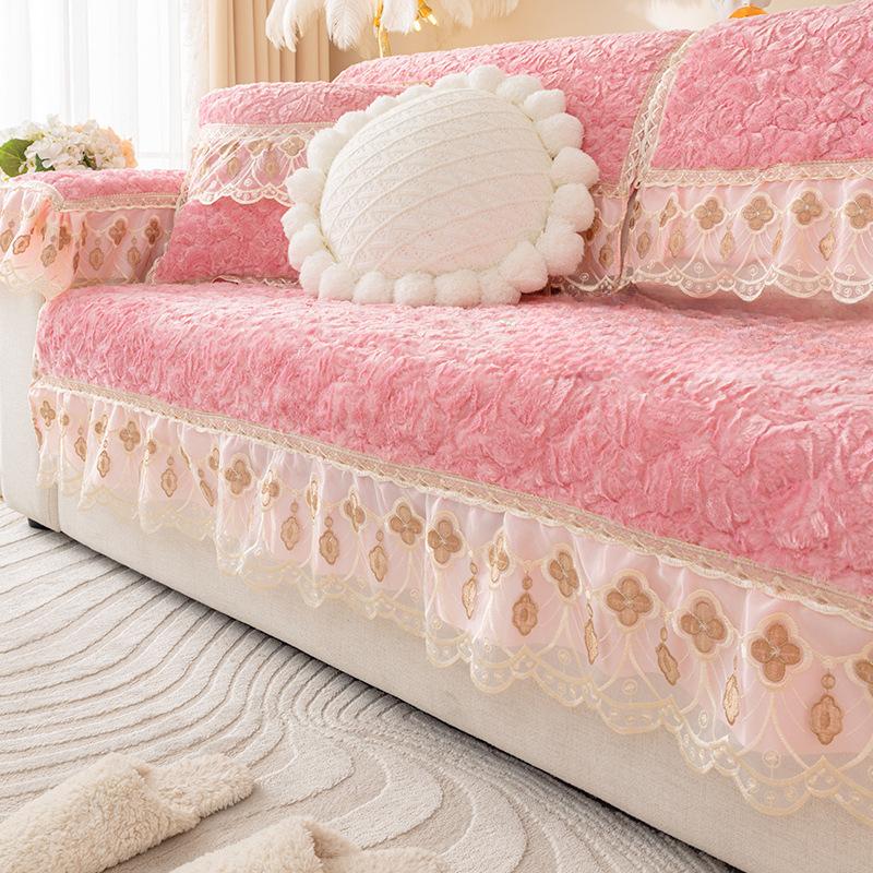 Plush Sofa Cushion Winter Thickened Non-Slip Sofa Cushion Towel Simple Modern Winter Sofa Cover Cover Cloth