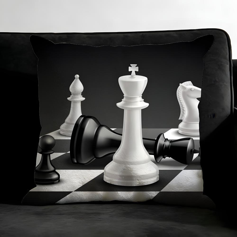 Chess Cool Cushion Cover Pillowcase Ultra Soft Skin Friendly Fabric Cloud Like Comfort & Concealed Zipper