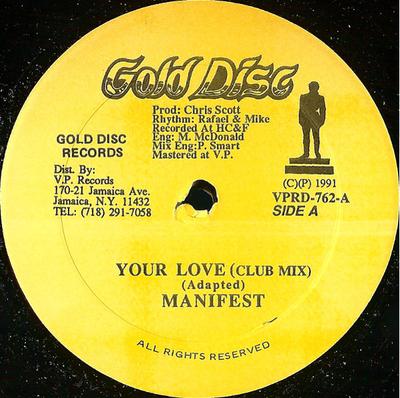 12-Zoll Schallplatte MANIFEST - Your Love VPRD762 Goldene Schallplatte 1991 US Reggae, Ska & Dub Gebraucht
