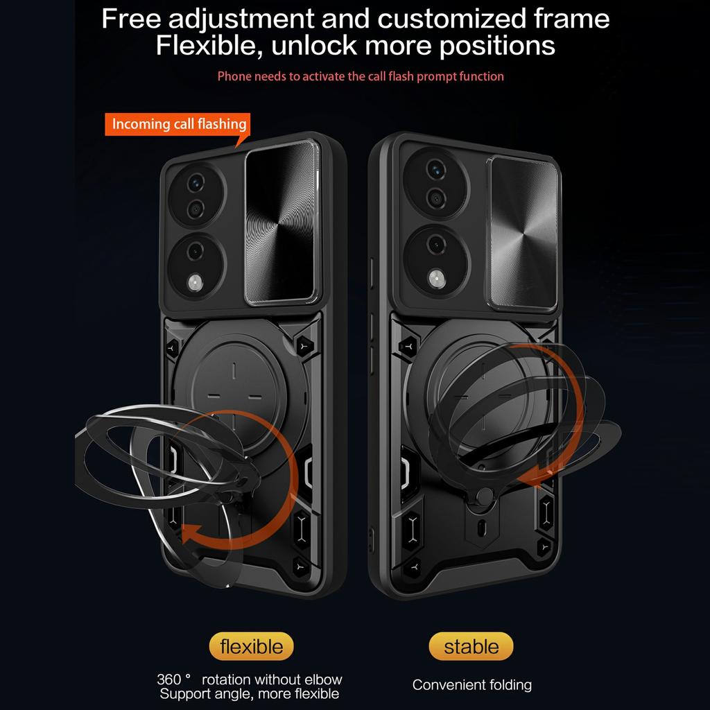 For Honor X7b 4G/90 Smart Case TPU+PC Kickstand Military Grade Shockproof Phone Cover