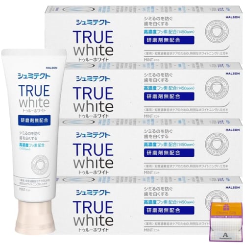 [Set of 4] Shumitect True White Medicated Abrasive-Free Whitening Toothpaste, 80g X 4, Anniversarich, Includes a Small Gift