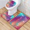 Colorful Gradual Change Toilet Floor Mat Three-Piece Bathroom 3-Piece Carpet Door Mat